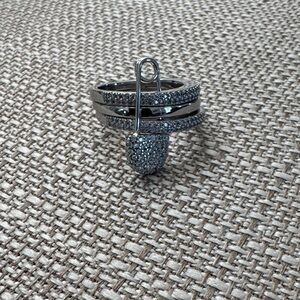 APM MONACO
Triple Hoops And Safety Pin Ring